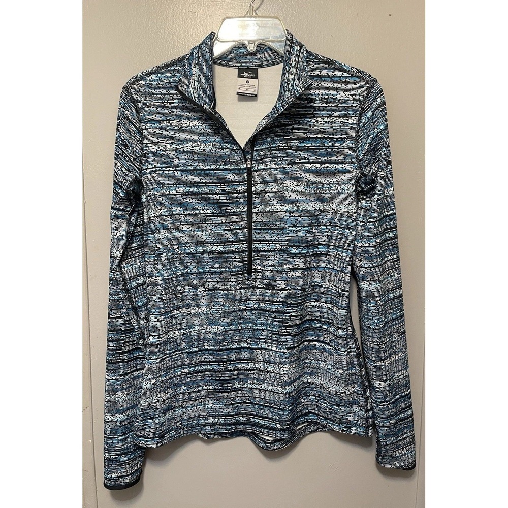 Nike Pro Womens Half Zip Dri-Fit Pullover Women's Med Long Sleeve Blue